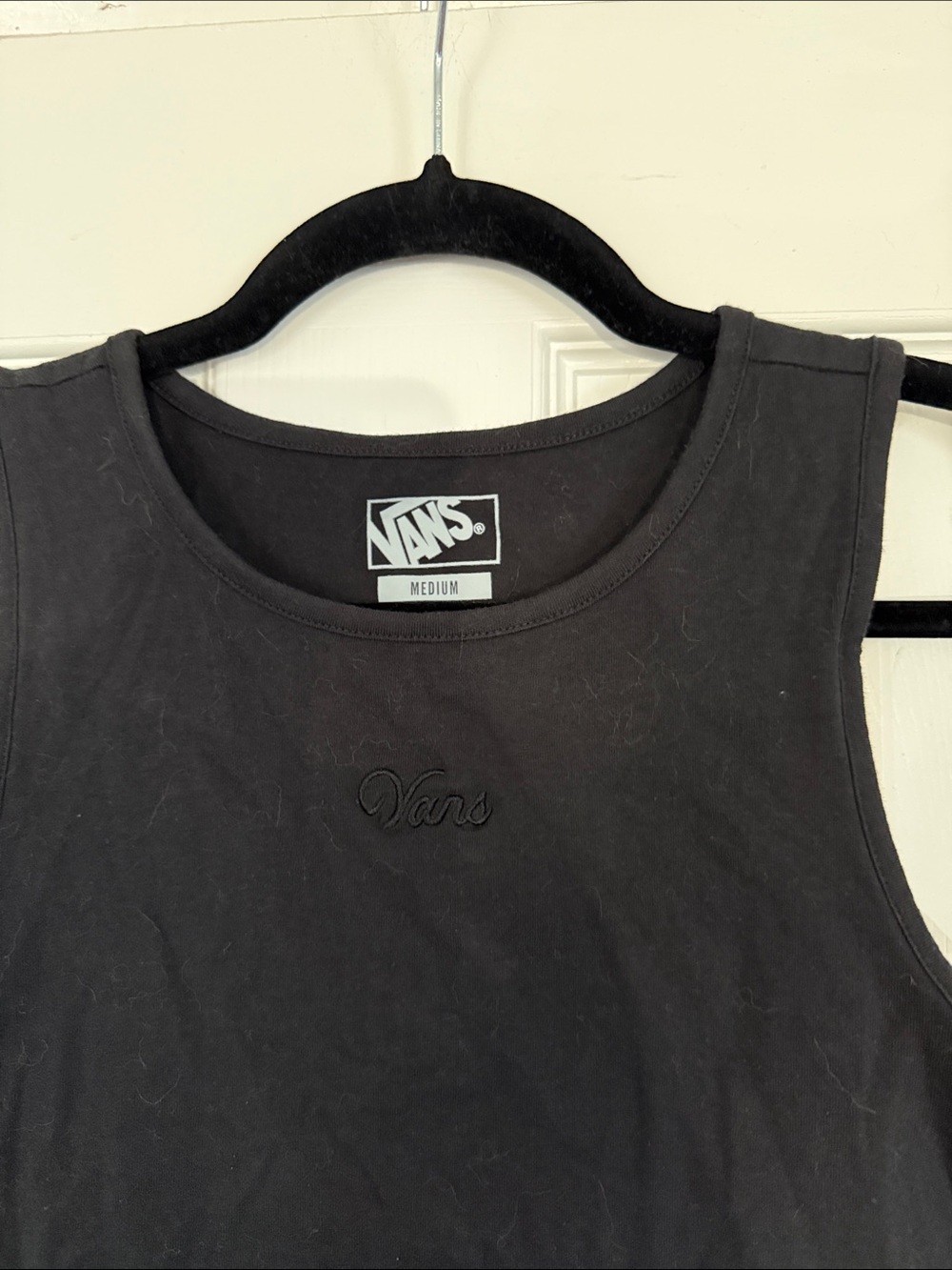 Vans Black Cropped Tank Top - Women's - Picture 2 of 3